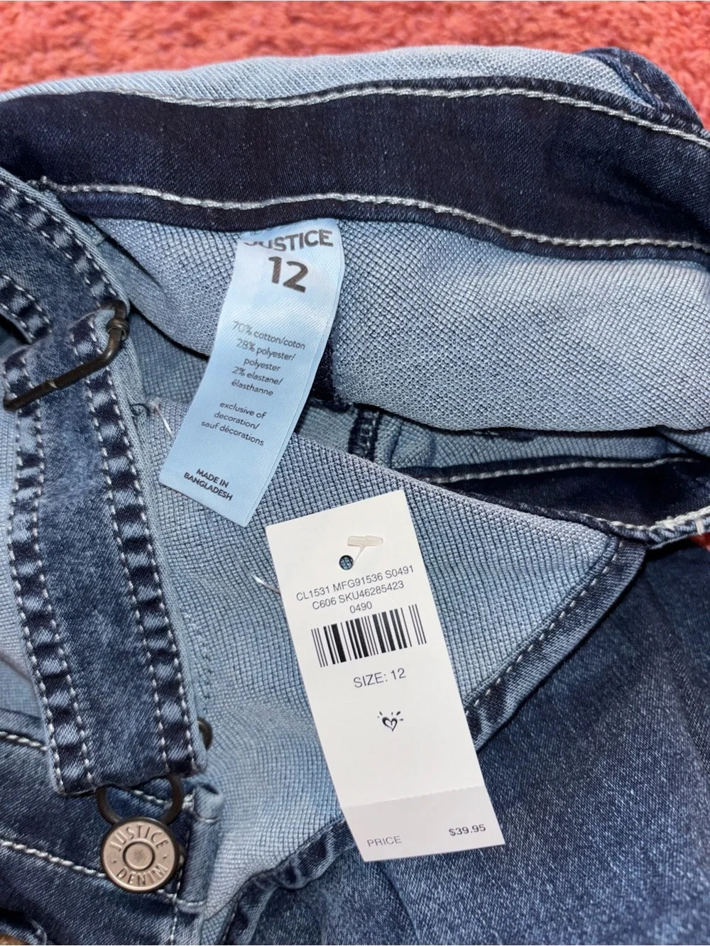 Justice Dark Blue Denim Overalls